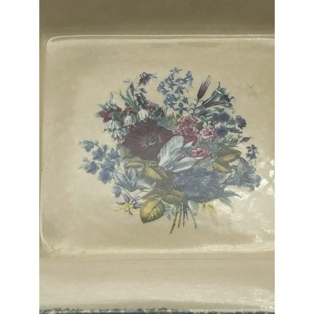 Home Garden Party Serving Tray Stoneware Collection Floral Print 3 Section